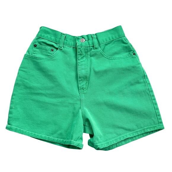 Vtg 1990s Best American Clothing Co. High Waisted Green Shorts 3/4 - Picture 1 of 7